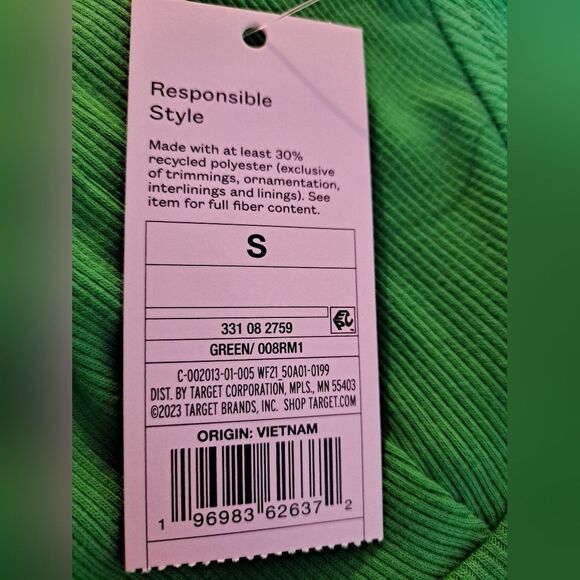 Womens Knit Ribbed Skater Dress Wild Fable Green Size Small NWT Final Price - Picture 6 of 7